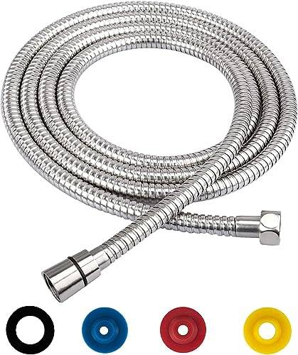 Duschslang i rostfritt stål, 2 m, vridskydd universal flexibel duschslang med 4 vattenbesparande flödesbegränsare, standard 1/2 tums anslutning, passar alla