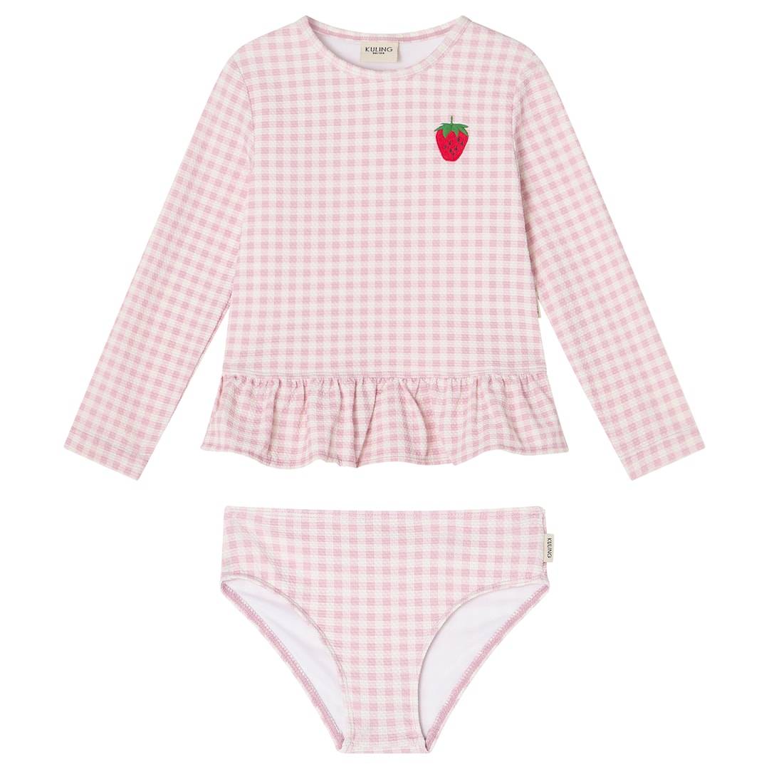 Kuling Florence UV-set Pink Gingham Pink Gingham 86/92 cm Rosa 86/92 cm Flickor