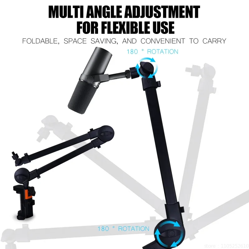 Microphone Support Spring-Free Microphone Cantilever Holder Foldable Stand Live Broadcast Stand Desktop Stand Long Arm Bracket