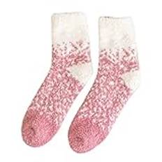 Snögubbe julstrumpor för kvinnor 2025 Kvinnors vinterstrumpor höst och vinter mitt tubsockor tjocka varma strumpor ung flicka A, Rosa, one size