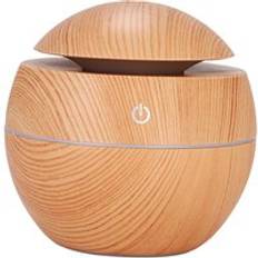 Träkorn mini luftfuktare ultraljud usb aroma diffuser led nattljus elektrisk eterisk olja diffusor aromaterapi - Ljusbrun