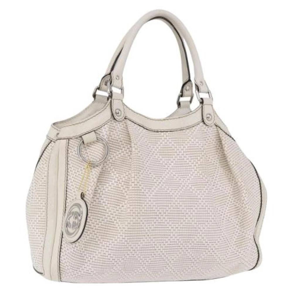 Gucci Vintage Pre-owned Vintage Tote Bag - Vintage - Dame - Hvid - ONE SIZE - Uld