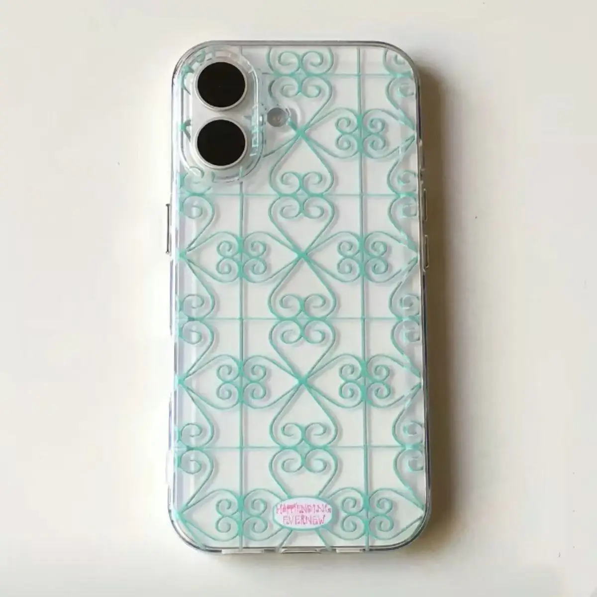 Green and Pink Line Pattern Transparent Phone Case For iPhone 17 16 15 14 13 12 11 Pro MAX MINI XR XS 7 8 Plus 17air 16e Cover