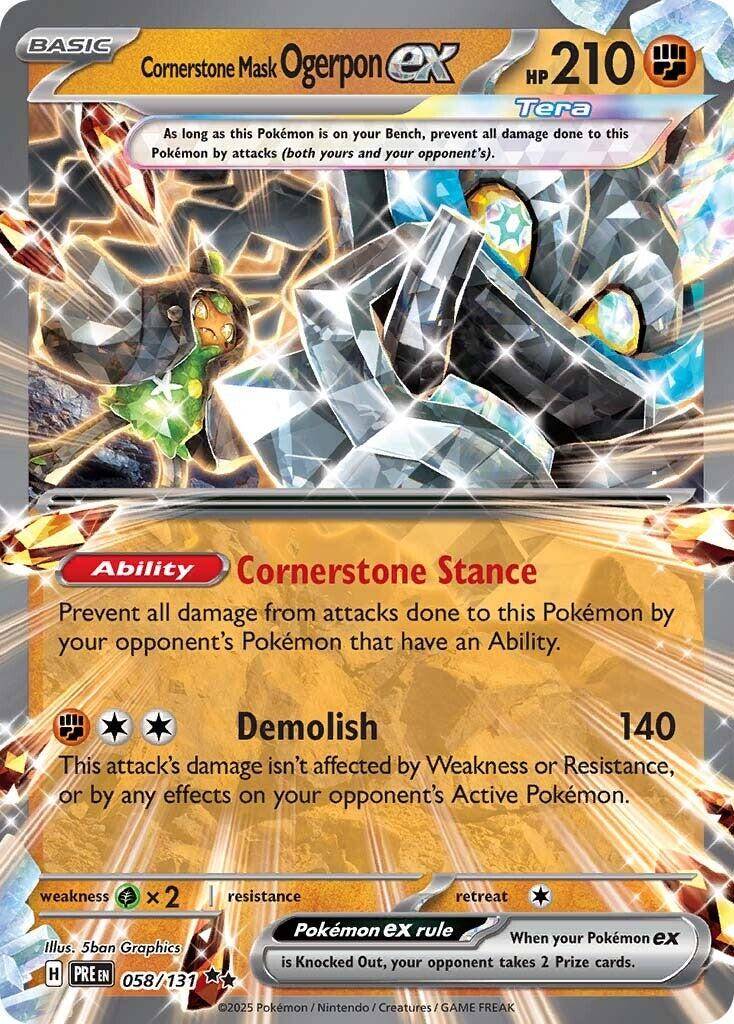 Cornerstone Mask Ogerpon ex 058/131 Pokemon SV08.5 Prismatic Evolutions