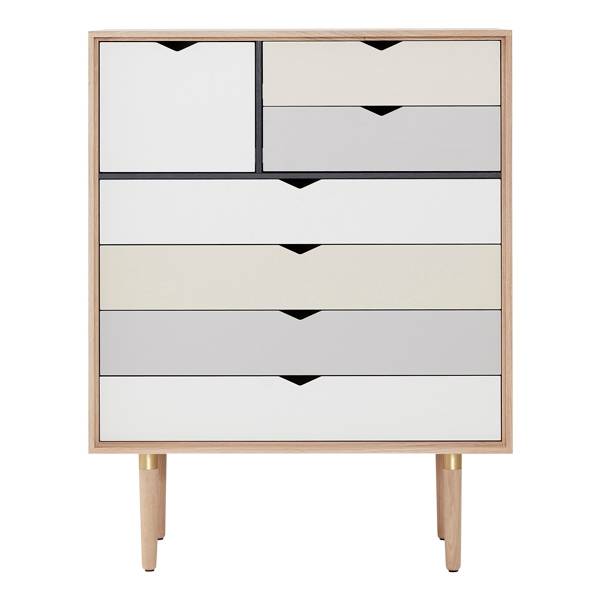 Andersen Furniture S8 kommode - Eg sæbebehandlet - Farvede fronter