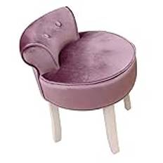 Smink sminkbord pall stol med vitt gummi träben modern sminkbänk säte för sovrum hög elastisk svampsits för komfort – låg rygg snygg design
