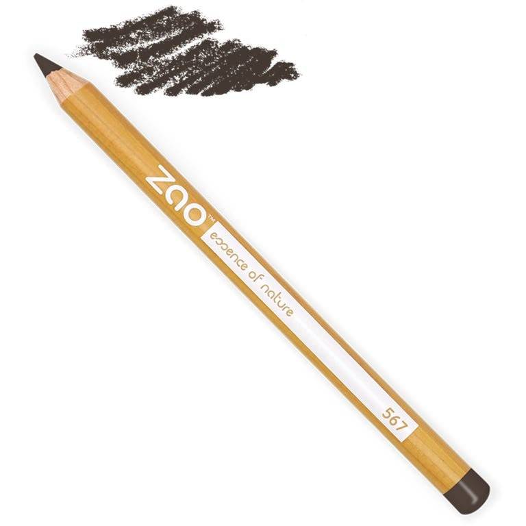 Zao Make Up Multifunktionsblyanter til øjne, øjenbryn og læber, 567 Ebony Brown (1,14 G)