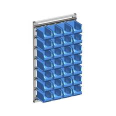 Vægreol med plukkasser Nalia, HxB 1190 x 660 mm, med 28 kasser