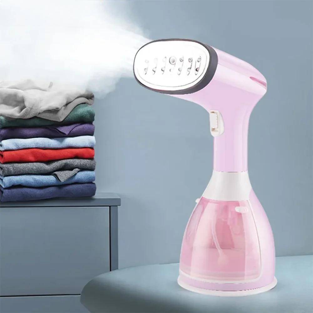 1 st. Klädångare 280 ml Handhållen tygsteamer 7 hål 20 sekunder snabb uppvärmning 1500 W Klädångare för hemresor Bärbar rosa