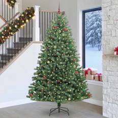 vidaXL Kunstigt Hinged Juletræ Grøn 270 cm PVC og metal