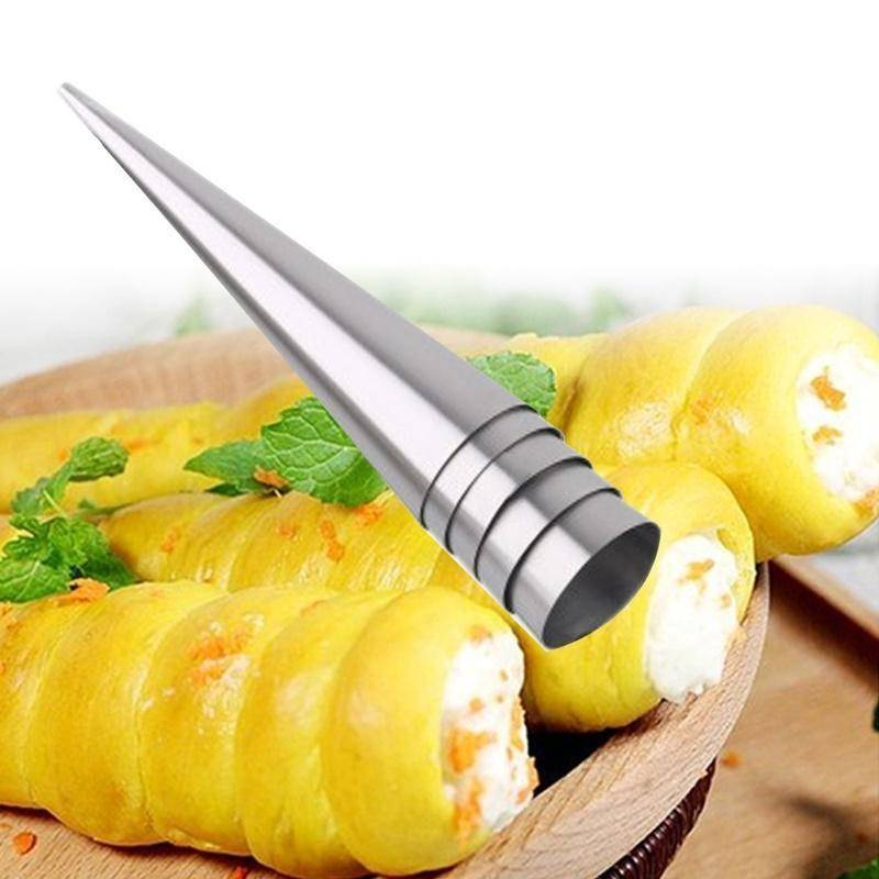 Ny Varm Rea 3 st / Parti Bakformar Rostfritt Stål Spiral Croissant Tuber Horn Bröd Bakverkstillverkning Kakform Baktillbehör yellow