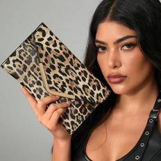 Fashion PU Leopard Pattern Minimalist Versatile Women's Chain Shoulder Bag, Clutch Purse, Envelope Mobile Phone Bag, Fashionable Clutch Bags For Woman - Multicolor