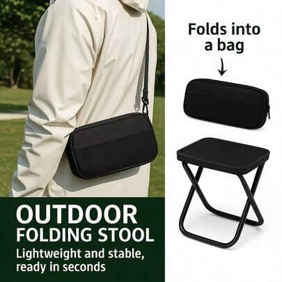 Bärbar hopfällbar stol, bänk, hopfällbar strandcampingstol, kraftig hopfällbar campingstol för vuxna - robust ram och lätt design, bärbar utomhusstol, - Multifärgad (En-Storlek)