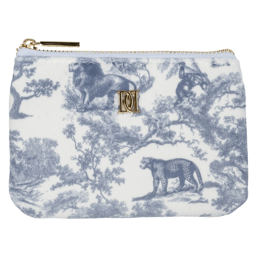 DARK Velvet Mini Pouch Country Blue Savannah Pattern