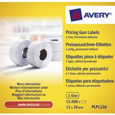 Avery prisetiketter til Single Line 26x12mm PLP1226 permanent hvid