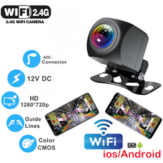 WIFI trådløs bil bakkamera 170 graders dashkamera HD nattsyn for iPhone Android 12V