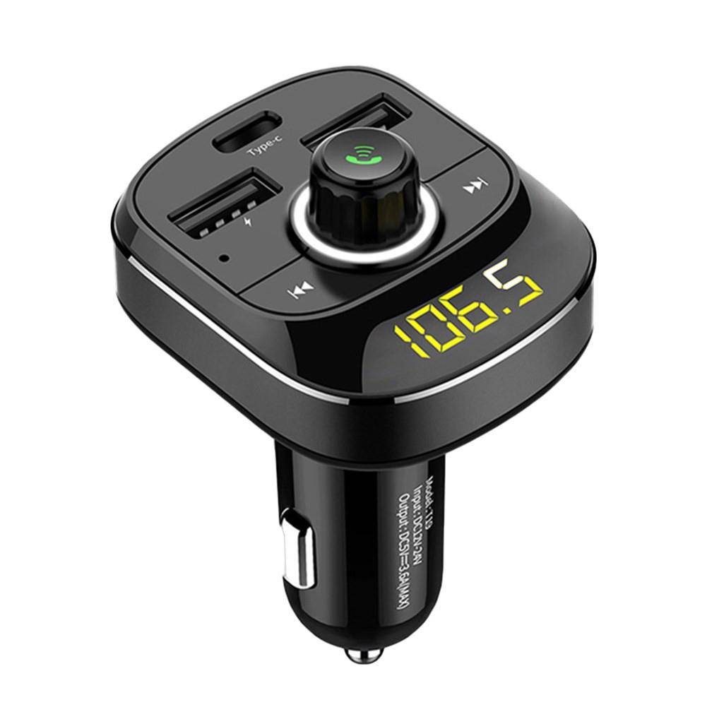 Bil mp3 spelare bluetooth fm-sändarsats handsfree 3.1a dubbla usb-bil typ-c laddare bil musik mp3 bil - 32g