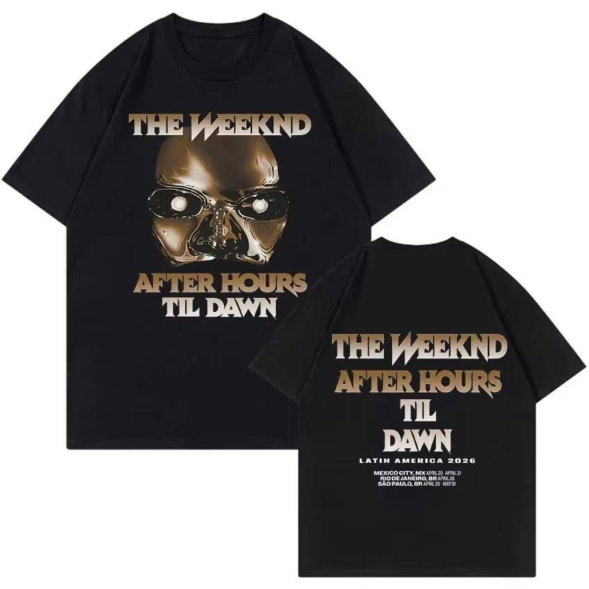 The Weeknd After Hours Til Dawn Latin 2026 Tryckt Herr Dam 100% Bomull Topp Casual Kortärmad T-shirt Streetwear T-shirts cm