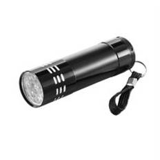 Super mini aluminium uv ultraviolett 9 led ficklampa blacklight ficklampa lampa - Svart