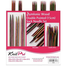 Knit Pro strømpepindesæt (pind 2-4), Symfonie (Design-Holz), 15 cm i vinylpakke