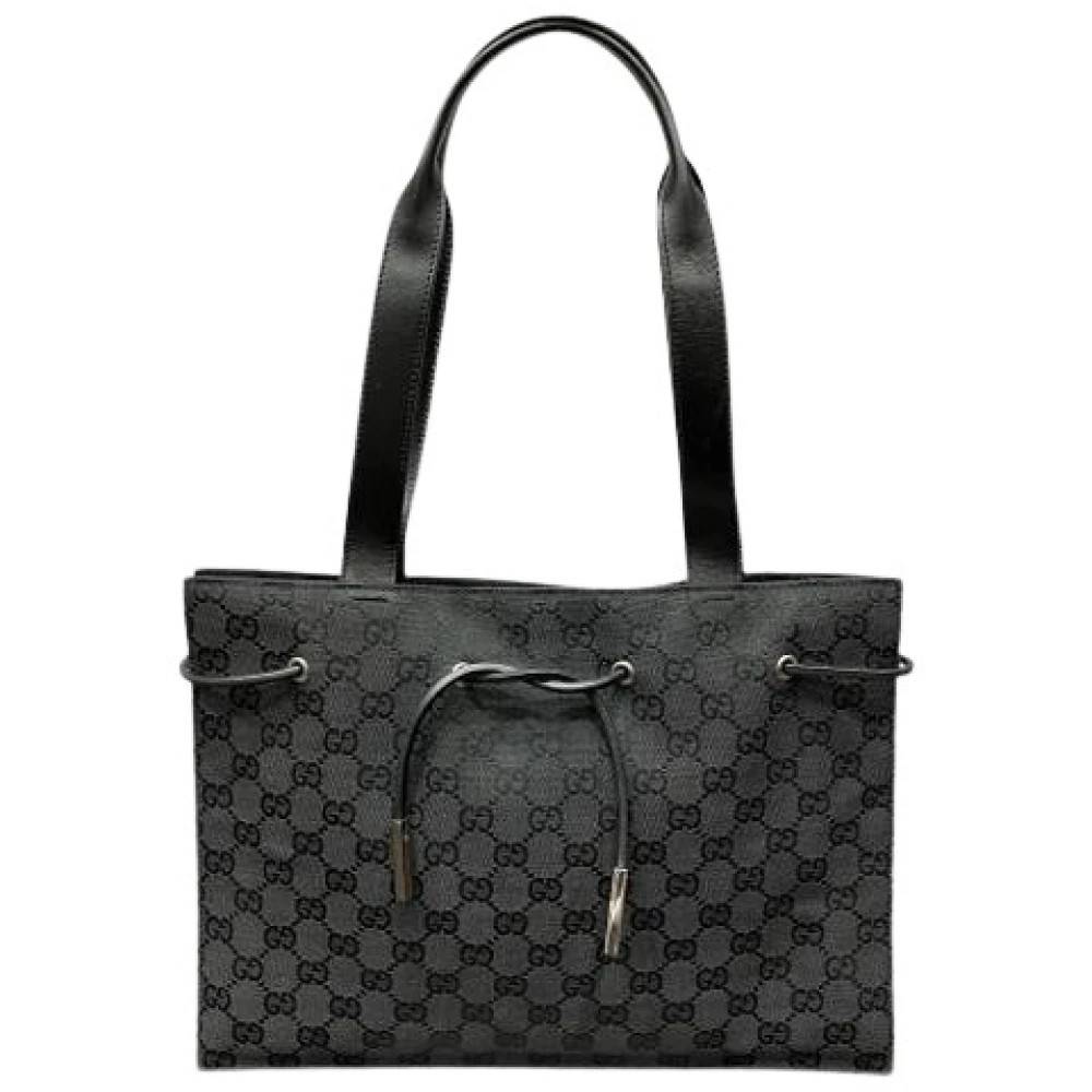 Gucci Vintage Pre-owned Vintage Canvas Tote Bag - Vintage - Dame - Sort - ONE SIZE - Uld