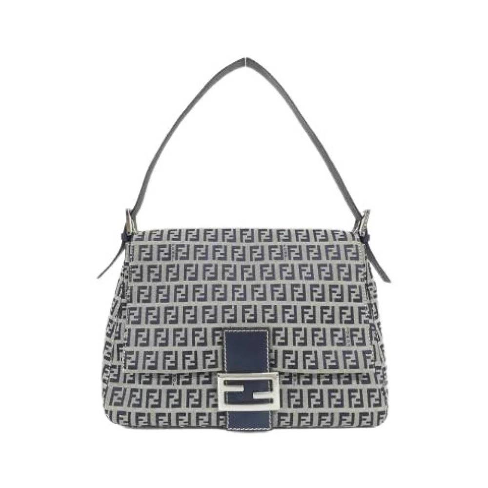 Fendi Vintage Pre-owned Mamma Baguette Canvas Skuldertaske - Vintage - Dame - Grå - ONE SIZE - Uld
