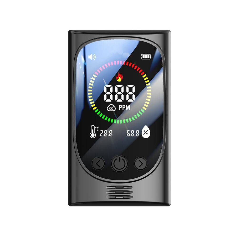 Portable Carbon Monoxide Detector for Travel Rechargeable Carbon Monoxide Alarms Temp/Humidity Detection US Plug