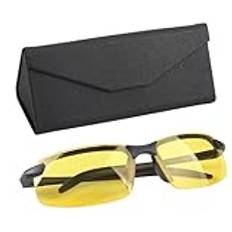 Rumgug Night Vision Glasses,Polarized Night Sunglasses with Classic Case Square Driving Glasses Men And Women Anti-Glare UV400 Lenses for Driving Fishing Golf,Yellow, Yellow