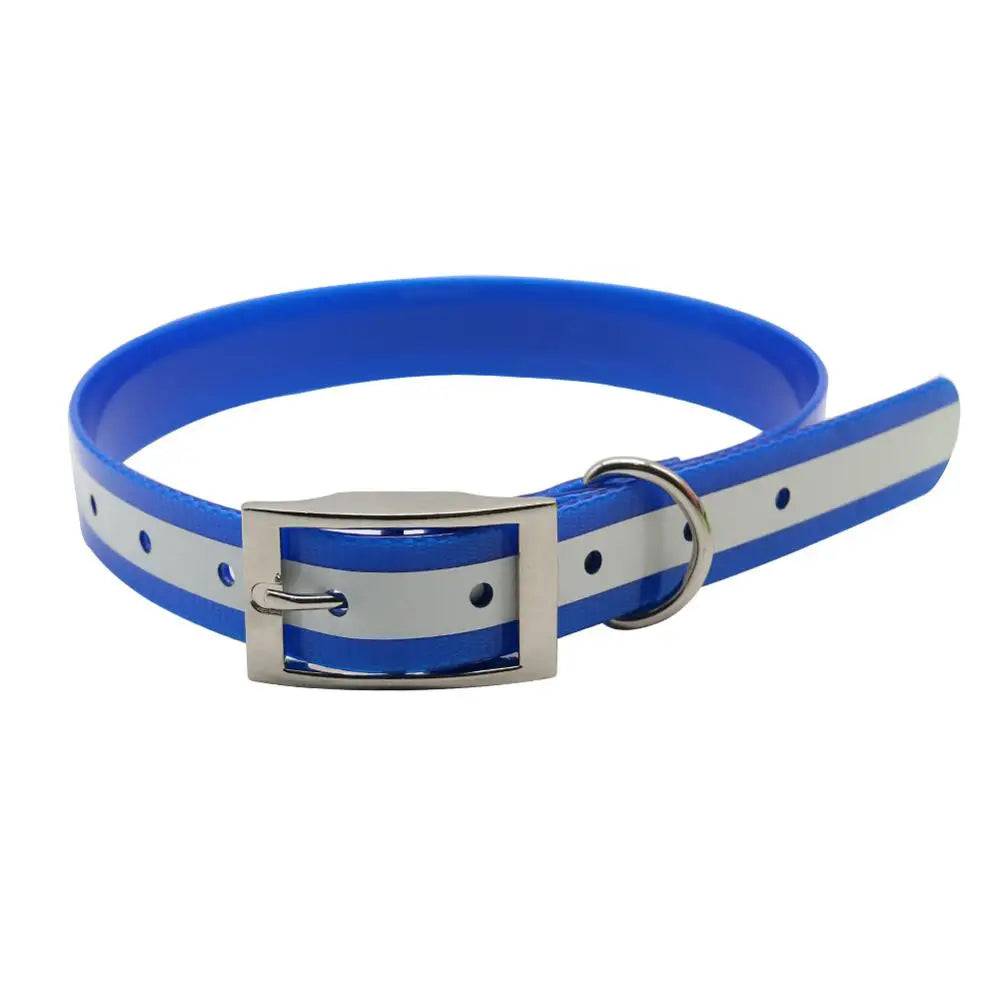 Glow-in-the-Dark TPU Dog Collar – Waterproof & Easy Clean - Blue / S (S)