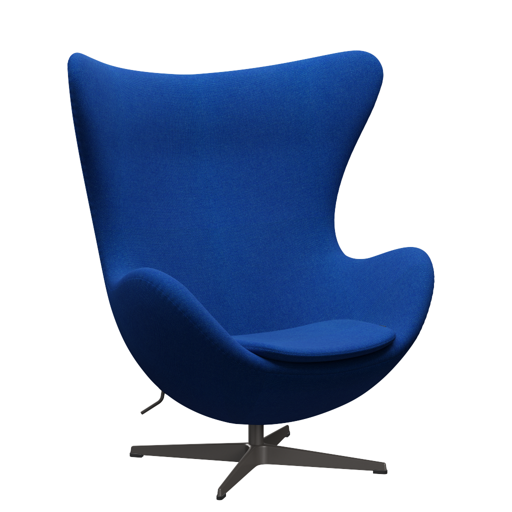 3316 Ægget loungestol, stel i warm graphite af Arne Jacobsen Hallingdal - 733 Coral Blue - Jacobsen Plus
