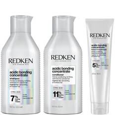 Redken Acidic Bonding Concentrate Shampoo 500ml, Conditioner 500ml and Leave-in Treatment 150ml Bond Repair Supersize Bundle