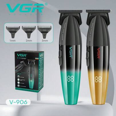 VGR Professional hårtrimmer, uppladdningsbar hårklippare för skägg, 9000 RPM barberarmaskin för hårklippning för män, elektrisk trimmar för ljumshår o - Multifärgad (Grön (med låda),Guld (med låda))