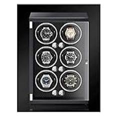 Watch Winder Lyx Watch Winder Piano Paint Anti-Magnetisk Ultratyst Motor Vertikal Winding Watch Shaker Induktion Led Light Black (kolfiberfärg 6 klockor) Watch Winder