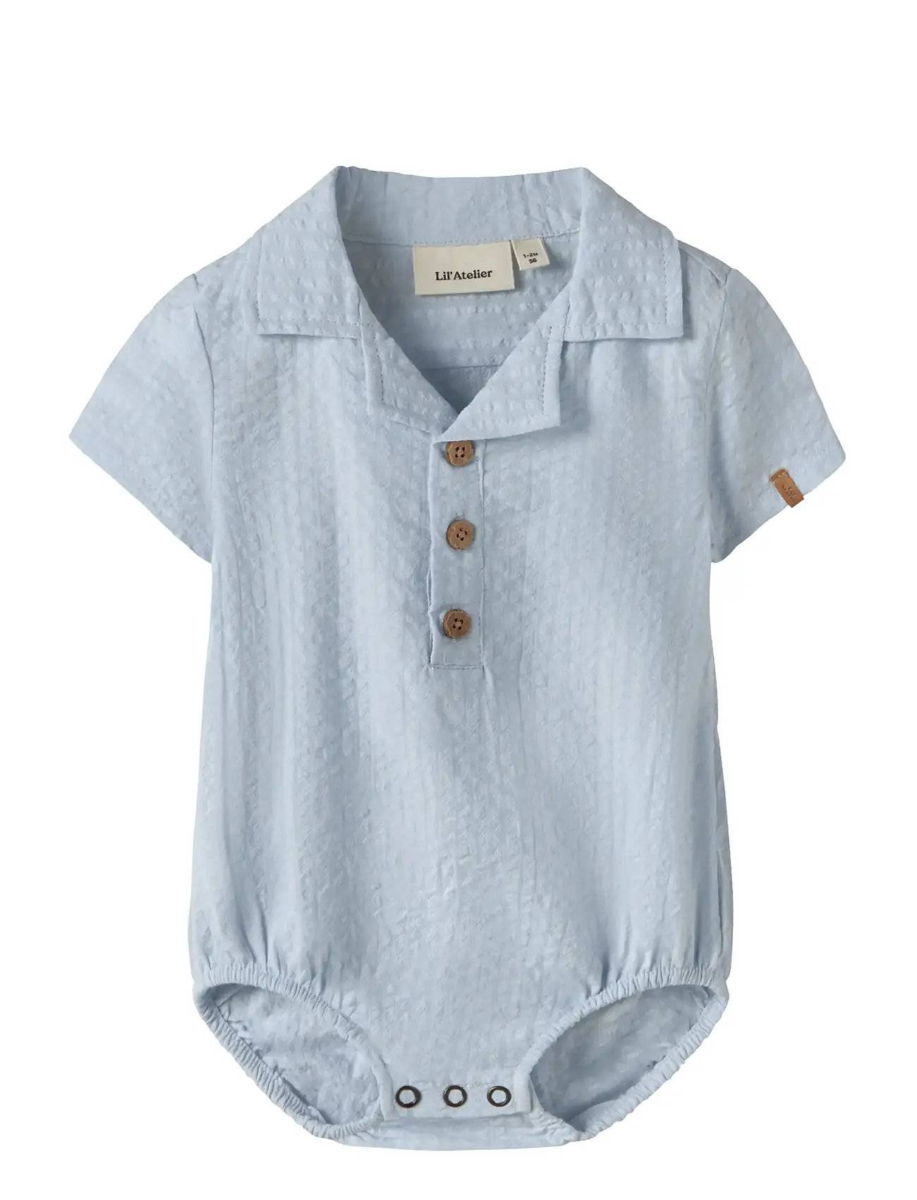 Lil'Atelier Nbmhoman Mak Ss Loose Body Shirt Lil - Blue - 62
