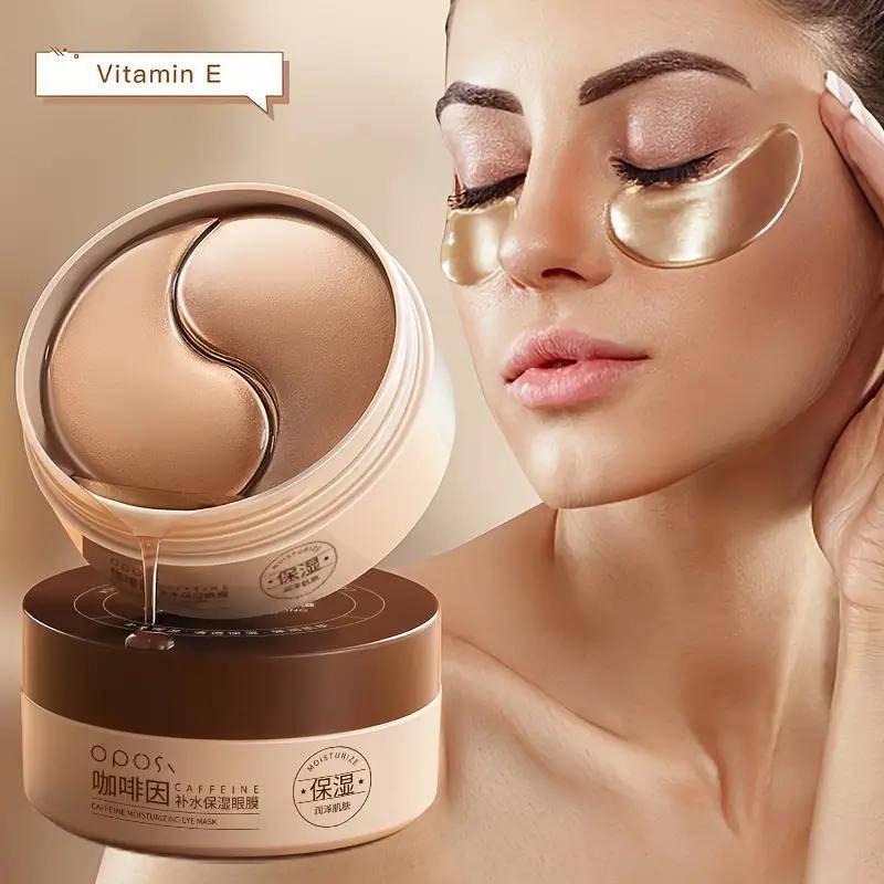 Koffein Niacinamid Ögonmasker Anti-Åldringsbehandling Mask för Mörka Ringar Svullnad Rynkor Återfuktande Uppstramande Under Ögonen Vård 60 Stycken bru