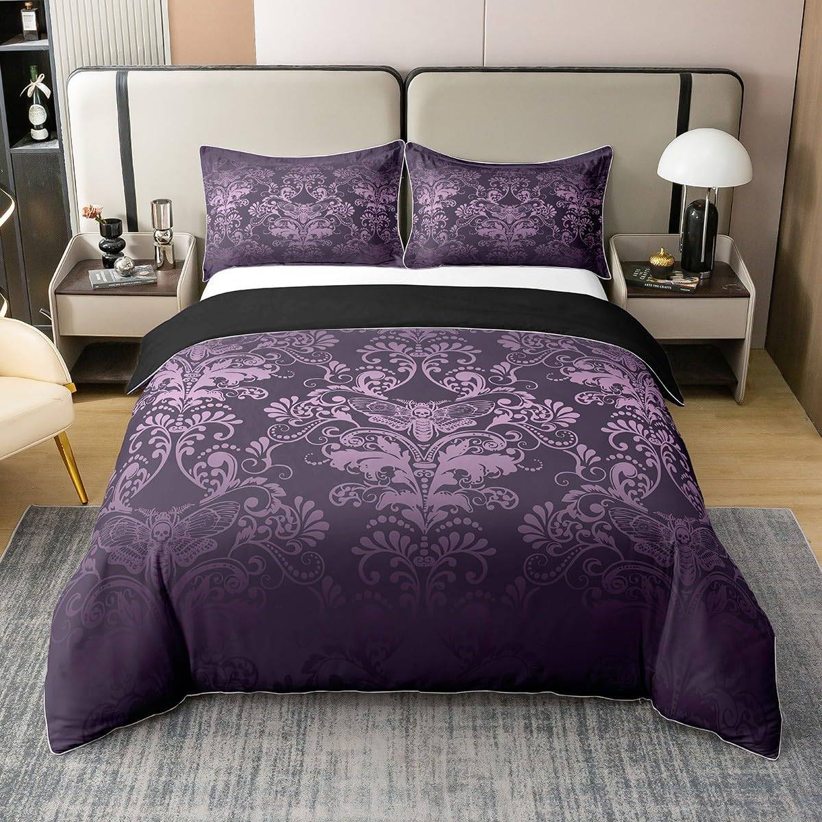 Lyxigt Vintage Blommigt Påslakan Queen King Size Antikt Viktorianskt Barock Sängklädesset Exotiskt Viktorianskt Stilset 3 st