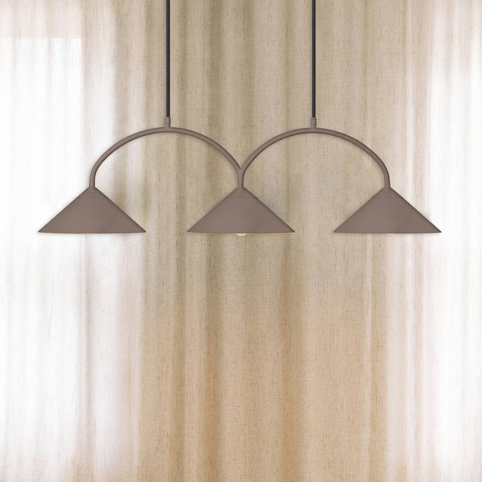 Globen Lighting Hänglampa CURVE, dimbar, Brun / rost, Vardagsrum / matsal, Metall, Vintage, Pendellampa