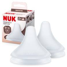 NUK Perfect Match nappflaska | 0+ månader | anpassar sig till barnets gom | anti-kolikventil | BPA-fri | liten silikonnapp för flaskor | 2 stycken