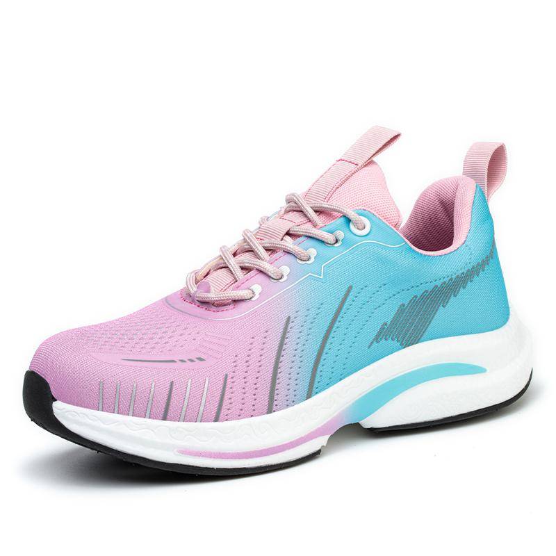 Steel Toe Summer Breathable Labor Shoes Composite Toe Cap Indestructible Work Safety Boots Sneakers Lightweight Male Shoes 35 rosa