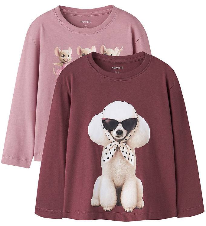 Name It Tröja - 2-pack - NmfVotea - Wild Ginger/Lila Ballerina M - Name It - 6 år (116) - Tröja
