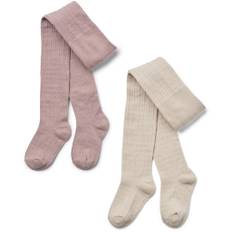 Wheat Strømpebukser Uld 2-pak Lace Karla Dry Rose 74-80 / 9-12 mdr.