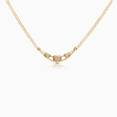 Bismarck halsband med hängsmycke hjärtan 0,05ct 18K guld