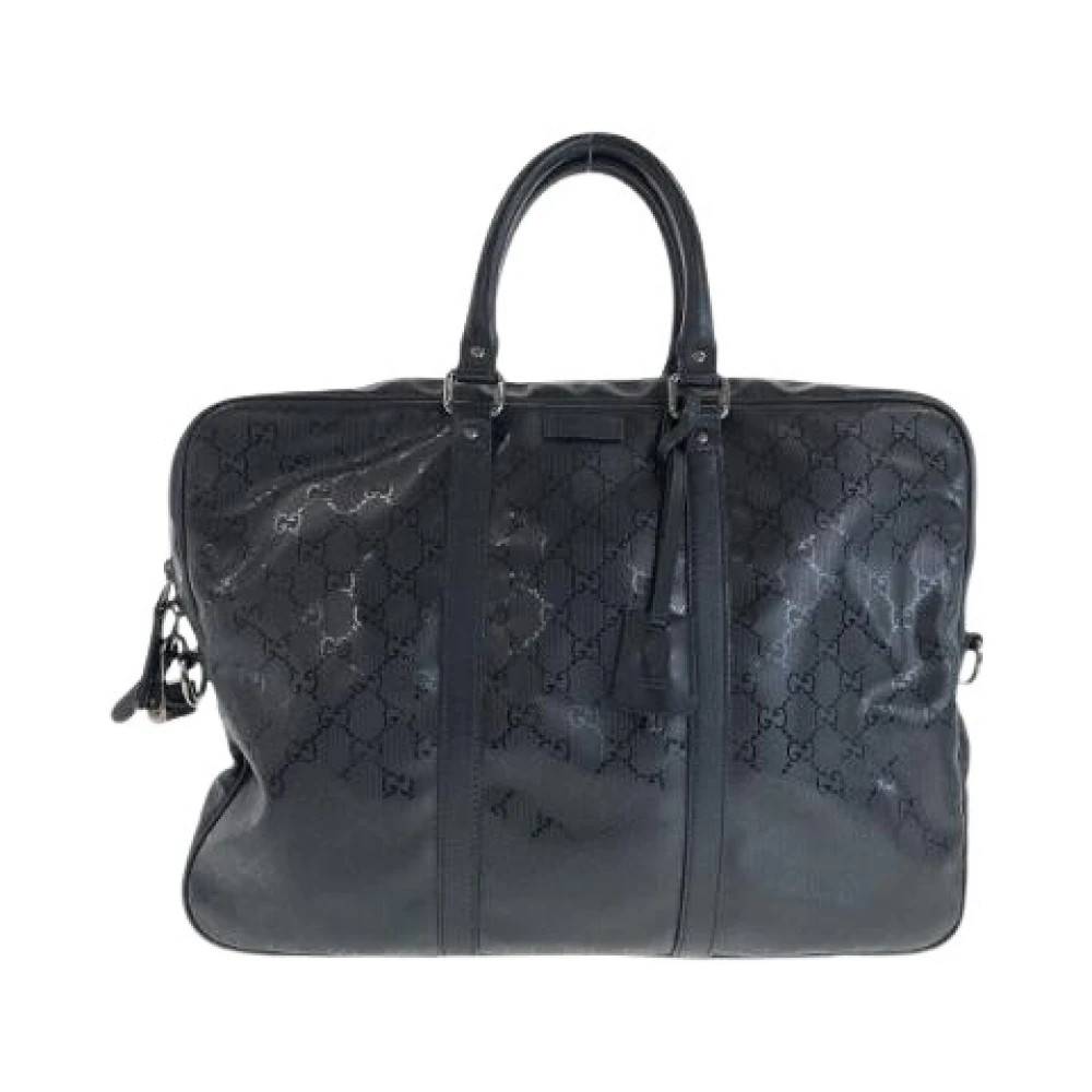 Gucci Vintage Pre-owned Interlocking PVC Briefcase - Vintage - Herre - Sort - ONE SIZE -