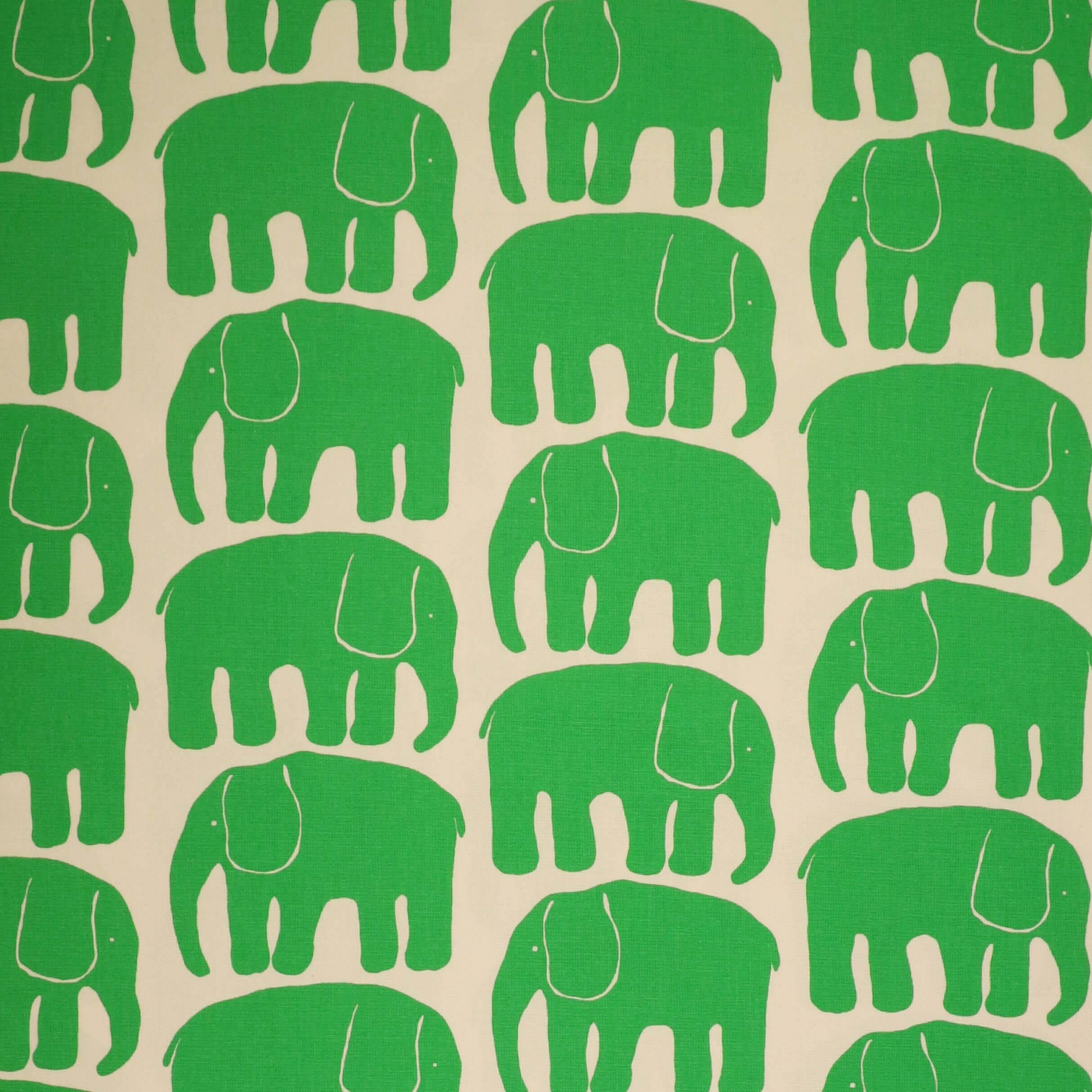 Grønne elefanter - Boligtekstil - 100% Bomuld