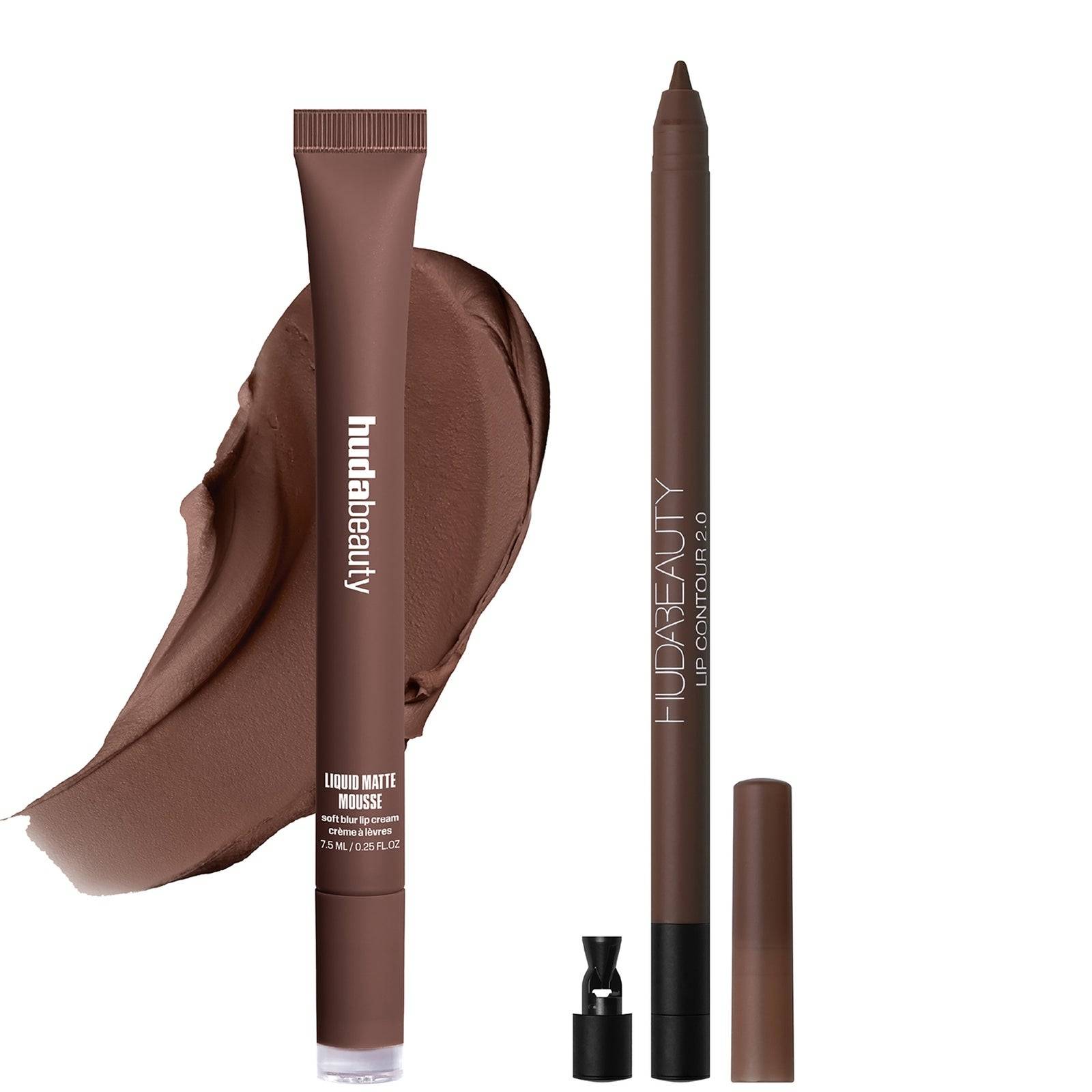 HUDA BEAUTY Softcore Matte Lips Duo - Rich Brown & Rich Brown (10% Saving)