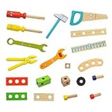 35st Kids Baby Wood Repair Tool DIY Set, Bokträ Verktygslåda för Barn Pedagogiska Leksaker för Pojkar och Flickor, Present Till Familj och Vänner (Som visas)