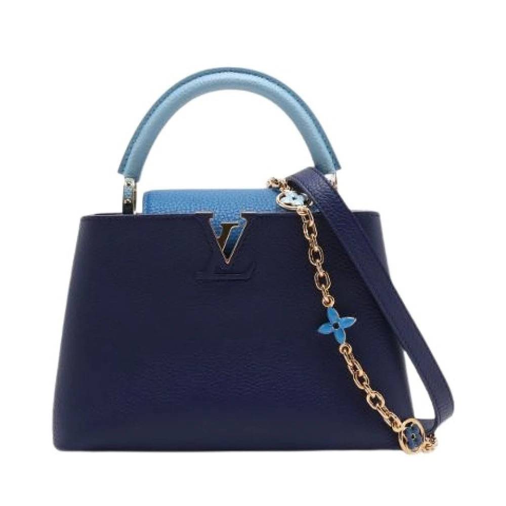 Louis Vuitton Vintage Pre-owned Capucines BB Håndtaske - Vintage - Dame - Blå - ONE SIZE - Læder