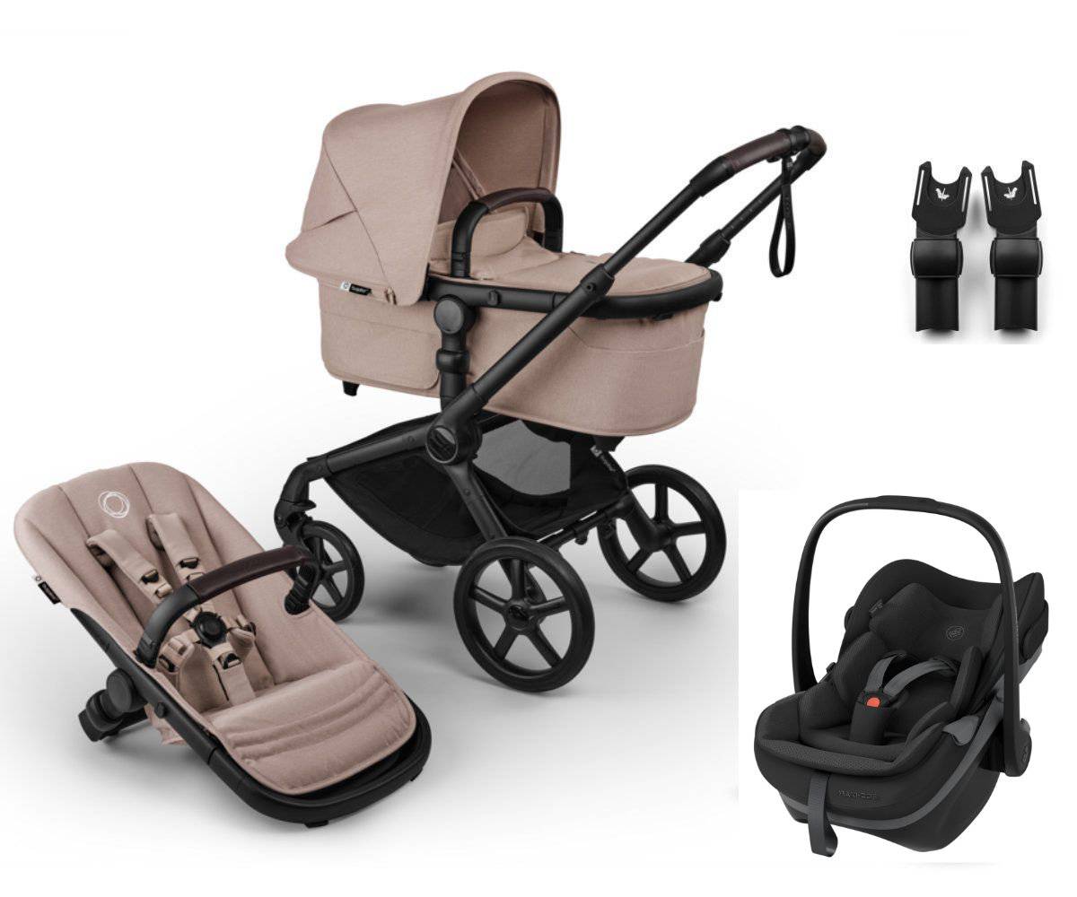 Bugaboo Fox 5 Renew Stroller Set 3 in 1 incl. Maxi Cosi Pebble Slide Pro - Black / Desert Taupe Melange