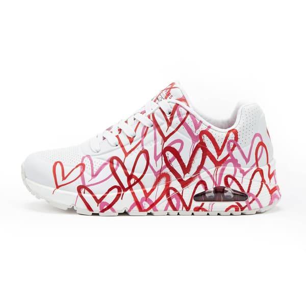Skechers X Jgoldcrown Uno-Spread The Love Dame Sneakers Hjertesko (155507-WRPK) 38.0