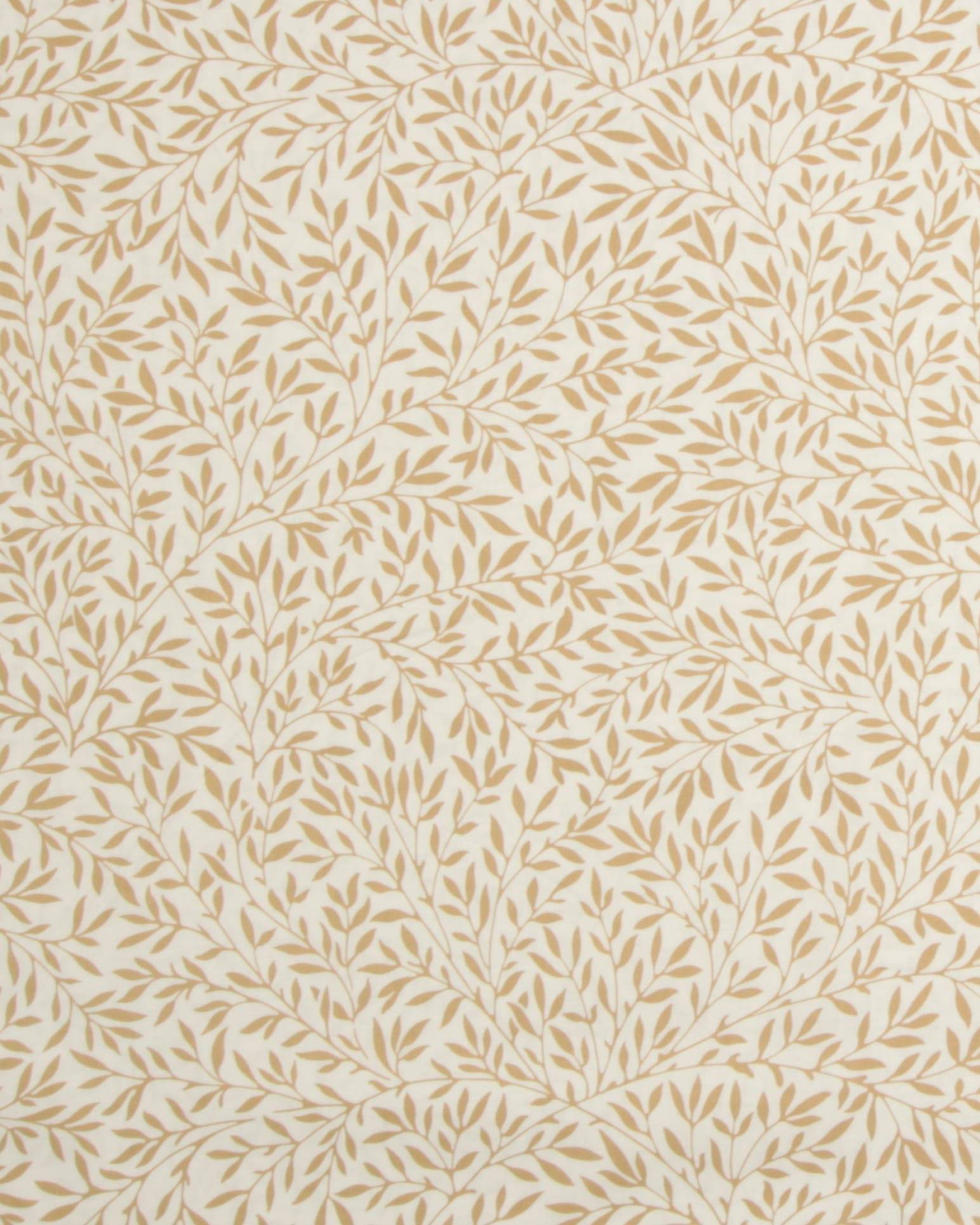 Standen Lily, hvid/gyldenbrun - William Morris - 100% Bomuld